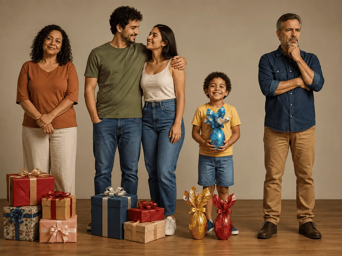 Família junta em campanha de marketing para o Dia dos Pais